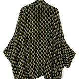 Black Printed Oversized Belted Kimono / ANAAK - Size 0