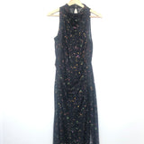 Black Printed Sleeveless Maxi Dress / RAQUEL ALLEGRA - Size 0