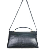 Black PRISMA Top Handle Padded Smooth Leather Bag / MARNI