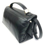 Black PRISMA Top Handle Padded Smooth Leather Bag / MARNI
