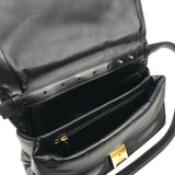 Black PRISMA Top Handle Padded Smooth Leather Bag / MARNI