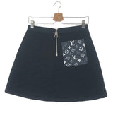 Black Quilted Monogram Pocket A-Line Cut Skirt / LOUIS VUITTON - Size S