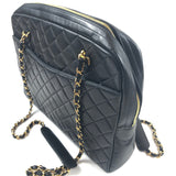 Black Quilted Timeless Lambskin Leather Tote Bag / CHANEL