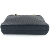 Black Quilted Timeless Lambskin Leather Tote Bag / CHANEL