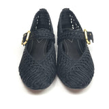 Black REEF Braided Raffia Mary Jane Flats / ZIMMERMANN - Size 38