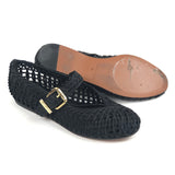 Black REEF Braided Raffia Mary Jane Flats / ZIMMERMANN - Size 38