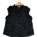 Black REINE Floral Silk and Cotton Blend Blouse / ULLA JOHNSON - Size US 4