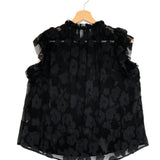 Black REINE Floral Silk and Cotton Blend Blouse / ULLA JOHNSON - Size US 4