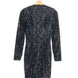 Black RIVY Sequined Long Sleeves Mini Dress &nbsp;/ MAJE - Size 1