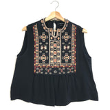 Black RUSS Something Ethnic Sleeveless Top / ISABEL MARANT - Size 38