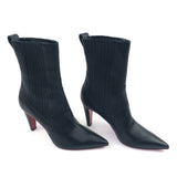 Black SANTIGAG 85 Leather Heel Ankle Boots / CHRISTIAN LOUBOUTIN - Size 40.5