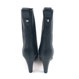 Black SANTIGAG 85 Leather Heel Ankle Boots / CHRISTIAN LOUBOUTIN - Size 40.5