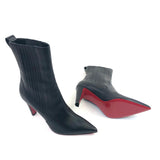 Black SANTIGAG 85 Leather Heel Ankle Boots / CHRISTIAN LOUBOUTIN - Size 40.5