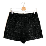 Black Sequin-embellished Tweed Shorts / MAJE - Size 40