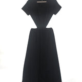 Black SERAM Cotton Jersey Cut-out Back Midi Dress / LOULOU STUDIO - Size S