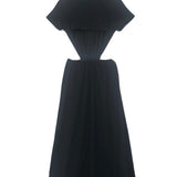 Black SERAM Cotton Jersey Cut-out Back Midi Dress / LOULOU STUDIO - Size S