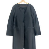 Black Silk Collarless Coat /TOTEME - Size 36