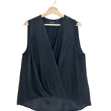 Black Silk Draped Sleeveless Blouse / RAG & BONE - Size L