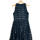 Black Silk Jacquard Metallic Embroidered V-Neck Sleeveless Midi Dress / CHANEL - Size 40