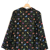 Black Silk Zodiac Pixel Long Sleeves Shirt / CHRISTIAN DIOR - Size 38