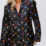 Black Silk Zodiac Pixel Long Sleeves Shirt / CHRISTIAN DIOR - Size 38