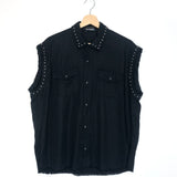 Black Sleeveless Studded Shirt / THE KOOPLES SPORT - Size 4