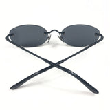 Black Smoke CLEO Rimless Oval Sunglasses / VEHLA