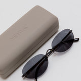 Black Smoke CLEO Rimless Oval Sunglasses / VEHLA