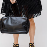 Black Smooth Leather Beau Large Top Handle Bag / MIU MIU