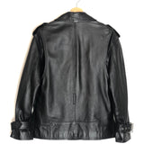 Black Soft Leather Biker Jacket / MAJE - Size 38