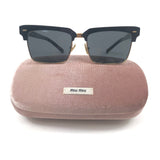 Black Square-frame Acetate and Gold-tone Sunglasses / MIU MIU