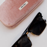 Black Square-frame Acetate and Gold-tone Sunglasses / MIU MIU