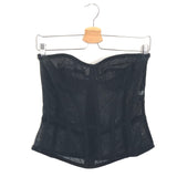 Black Strapless Semi-Sheer Tulle Corset Top / DOLCE & GABBANA - Size 44 IT