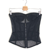 Black Strapless Semi-Sheer Tulle Corset Top / DOLCE & GABBANA - Size 44 IT