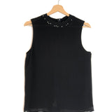 Black Strass Embellished Sleeveless Top / FORTE_FORTE - Size 1