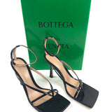 Black STRETCH Square Sole Leather Sandals / BOTTEGA VENETA - Size 39