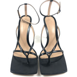 Black STRETCH Square Sole Leather Sandals / BOTTEGA VENETA - Size 39