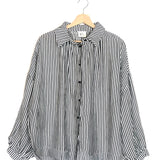 Black Striped Long Sleeves Shirt - One Size