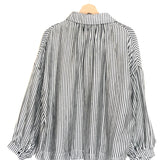 Black Striped Long Sleeves Shirt - One Size