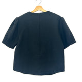 Black Structured Crewneck Short Sleeves Top / SIR THE LABEL - Size 0
