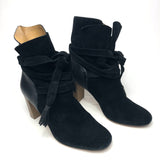 Black Suede Block Heel Ankle Boots / BA&SH - Size 37