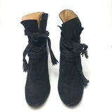 Black Suede Block Heel Ankle Boots / BA&SH - Size 37