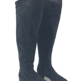 Black Suede High Knee Boots / SAINT LAURENT - Size 36.5