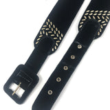 Black Suede Studded Belt / MAJE - Size 2