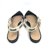 Black Technical Fabric J'Adior Slingback Flats / CHRISTIAN DIOR - Size 37.5