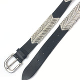 Black TEHORA Embellished Leather Buckle Belt / ISABEL MARANT - Size 80cm