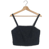 Black Textured Knit Crop Top / MAJE - Size 1