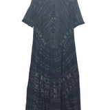 Black Tie-Dye DRAMA Soft Cotton Jersey Maxi Dress / RAQUEL ALLEGRA - Size 0
