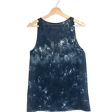 Black Tie Dye Long Silk Tank Top / RAQUEL ALLEGRA - Size 0