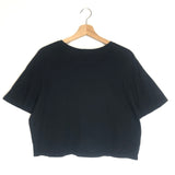 Black Tiger Print CLAUDIA Cotton Crop Tee / RAQUEL ALLEGRA - Size 1